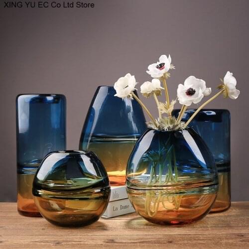 Chinese Style Stained Glass Vase Decoration Simple Creative Home Living Room Decoration Hydroponic Flower Arrangement Decoration