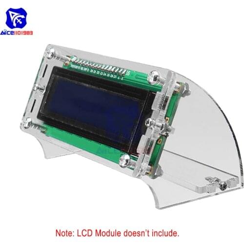 Transparent Acrylic Shell for LCD1602 LCD Blue/Yellow Screen with Screw/Nut LCD1602 Shell Case Holder