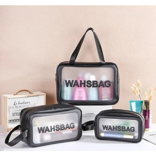 PVC Transparent Cosmetic Bag Makeup Toiletry Bags Large-capacity Make Up Organizer Womens Wash Bag Travel Waterproof Handbag