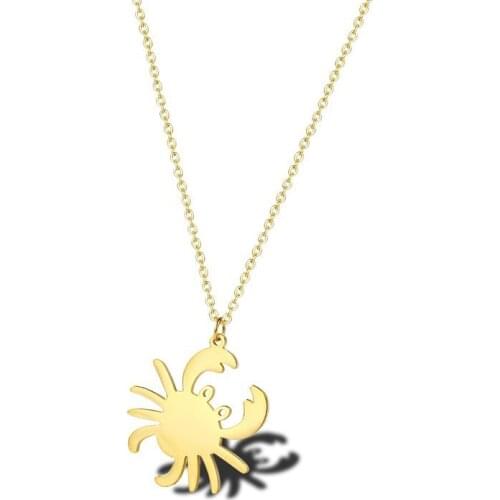 RIR Cute Sea Animal Necklaces Maryland Crab Pendant Necklace Ocean Charm Nautical Jewelry for Women Girls Pet Lover