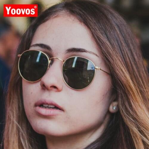 Yoovos 2021 Vintage Round Sunglasses Women Luxury Brand Classic Glasses Men Street Beat Mirror Party Oculos De Sol Gafas UV400