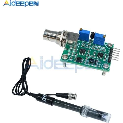 1Set Liquid PH 0-14 Value Detection Detect Regulator Sensor Module Monitoring Control Meter Tester + BNC PH Electrode Probe