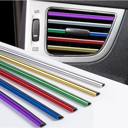 10pcs/lot Car-styling Plating Air Outlet Trim Strip Interior Air Vent Grille Switch Rim Trim Outlet Car Interior Accessories DIY