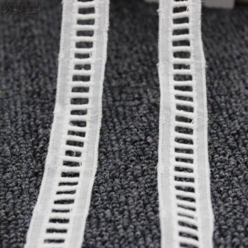 YACKALASI 100% Swiss Cotton Voile Eyelet Embroidered Lace Ribbon Swiss Cotton Voile Sewing Apparel Trims Appliqued Ivory 3.5CM
