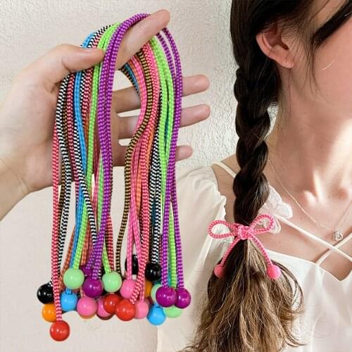 2PCS Thread Color Matching Princess Headwear Woman Elastic Hair Bands Children Ropes Girls Hair Tie Accessories Baby Headdress
