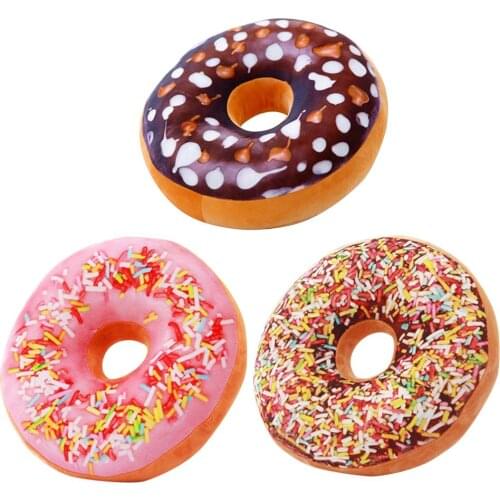 2019 Innovation Cute Donut Pillow Chocolate Donut Plush Macaron FoodNap For Home Decoration