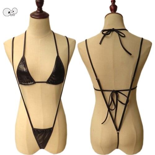 2020 New Sexy Mini Bikini Set Women Thong Swimsuit Shiny Swimming Wear Micro G-String Swimwear Bathing Suit Female Biquini Sets