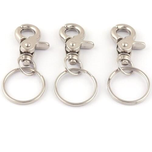 25mm Silver Swivel Claw Lobster Clasps With Ring Swivel Hook Keychains Key Ring Clasps Strap Hook Purse Clasps Handbag Snap