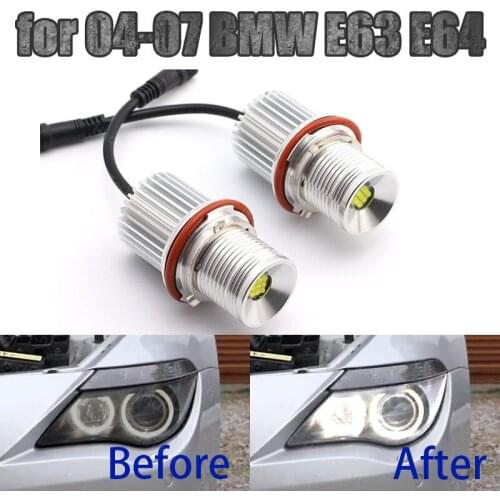 90W Super Bright White LED Angel Eyes LED Marker Halo Ring Light for 04-07 BMW 6-series E63 E64 645Ci 650i