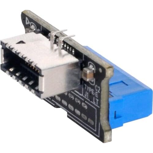 Xiwai Vertical USB 3.1 Front Panel Socket Key-A Type-E to USB 3.0 20Pin Header Male Extension Adapter for Motherboard