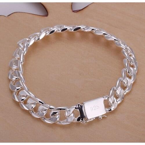 Bracelet 925-sterling-silver Bracelet Silver Trendy Jewelry Bracelet Mens Jewelry Wholesale Free Shipping plkj LH032