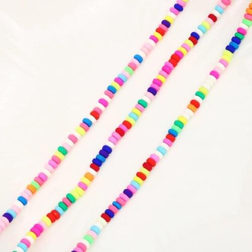 10 Strand Flat Bead Polymer Clay Handmade Bead Mix Color Jewel Beaded Accessories necklace Colorful DIY Jewelry Beaded 9985