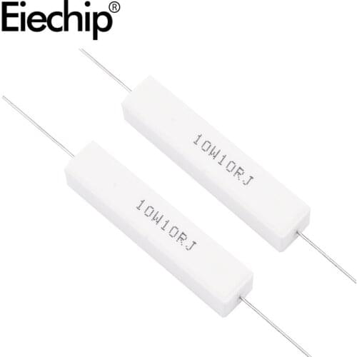 10pcs/lot 10W 5% Cement Resistor Power Resistance 1R 1.5R 1.8R 2R 2.2R 2.7R 3R 3.3R 4.3R 5R 5.6R 6.2R 7.5R 10R 12R 15R 20R 22R