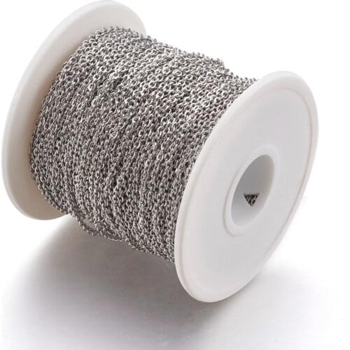 100 Meters Stainless Steel Link Chain by Roll Necklace DIY Jewelry Making Findings Wholesale