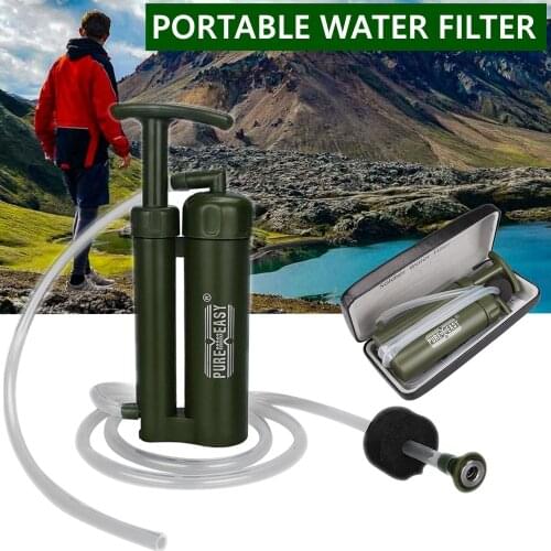 Pure Easy Portable 2000L Water Filter Kit With Retail Box Outdoor Camping Hiking Emergency Survival Gear Straw Purifier Cleaner