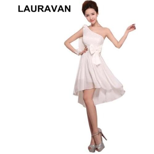 Special occasion ivory short one shoulder grecian beautiful high low dreses for prom dress woman festa elegance