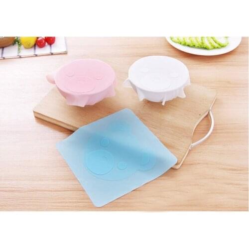 18cmx18cm Food Fresh Keeping Film Sealer Cover Microwave Oven Heating Sealer Cover Hot Reusable Silicone Wrap Stretch Lid Grip