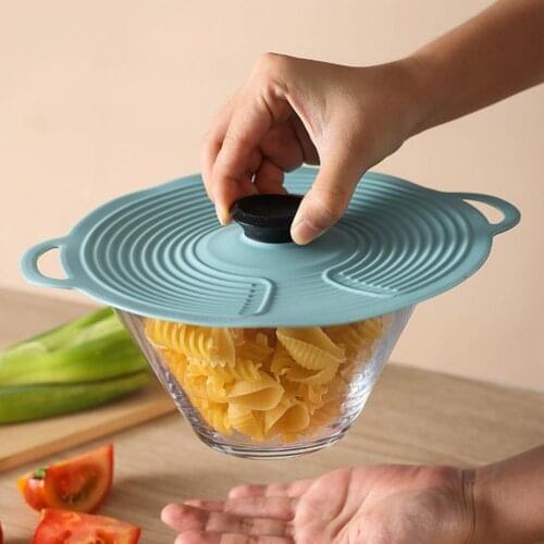 Reusable Pot Lid Heat-resistant Silicone Leak Proof Fresh-keeping Cover Dust cover tableware Oil cover for Kitchen accessories