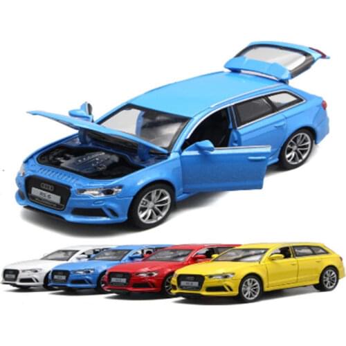 1:32 Scale Audi RS6 Quattro Diecast Alloy Metal Luxury Car Model Pull Back Car For Children Toys With Collection Free Shipping