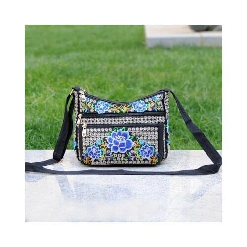 Fashion National Embroidery women Shopping handbags!Nice Floral Embroidered Lady Shoulder&Crossbody bags All-match Canvas bags