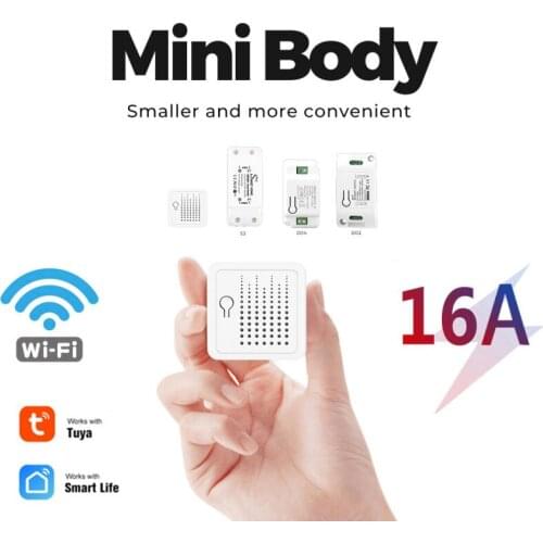16A Tuya MINI Wifi Smart Switch Module Wireless Switches Remote Smart Home Control Via Smart Life Tuya Alexa Google Home