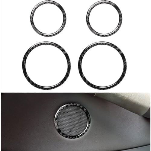 Genuine Carbon Fiber Car Door Speaker Louder Frame Cover Stickers For BMW E46 323i 328i 330i 325i 1998-2005