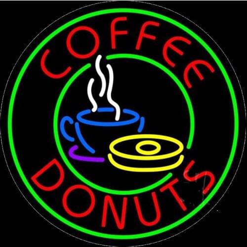 Neon Sign For Round Coffee Donuts Commercial adviserBeer Lamp resterant light Hotel store shop diner coffee Impact Attract light