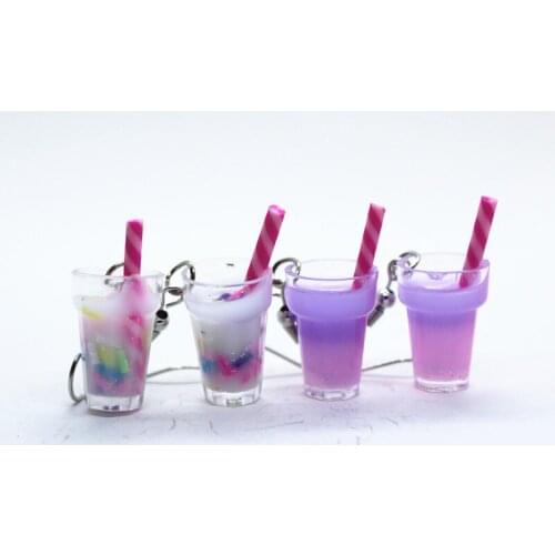 2021 New Style Popular Mini Resin Milk Tea Cup Earrings Creative Drink Cup Jewelry Womens Funny Gifts For Friend