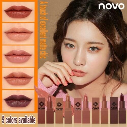 NOVO Lipstick Lip Gloss Long Lasting Moisture Cosmetic Waterproof Lipstick Red Lip Matte Lipstick Pumpkin Colors