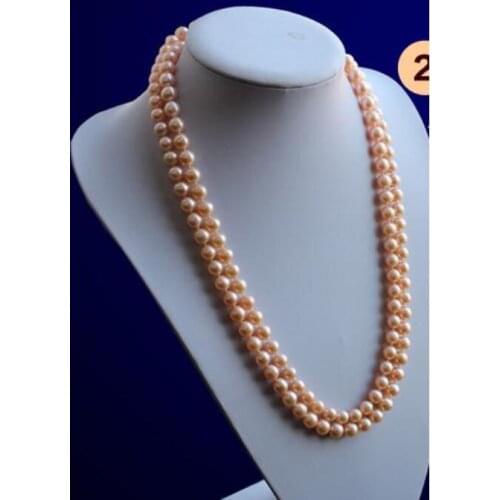 Single strands 8-9 mm south sea round gold pink pearl necklace 38 inch 14K Gold Clasp KKK