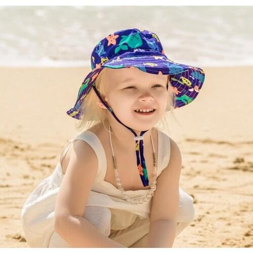 1PC Baby Hat Girl Cartoon Pattern Printed Bucket Cap Infant Kids Girls Toddler Sun Hats Summer Flower Bow-knot Beach Hat