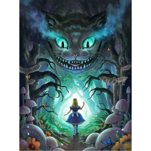 Full Square/Round 5D Diamond Painting Cartoon Alice Anime 3D Diamond Mosaic sale DIY Diamond Embroidery Mosaic Rhinestones CV474