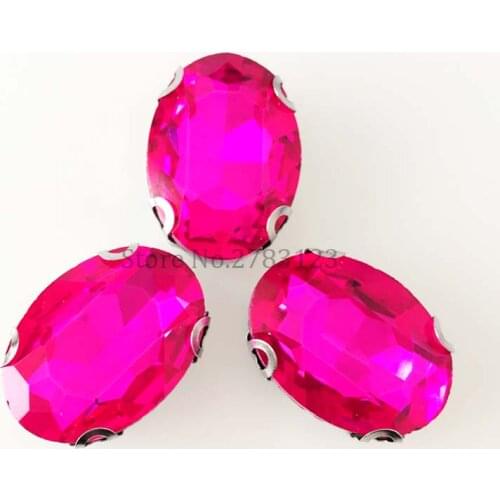 Full size Anti hook D shape Glass Crystal oval sew on loose rhinestones with four holes use for diy Clothing accessories