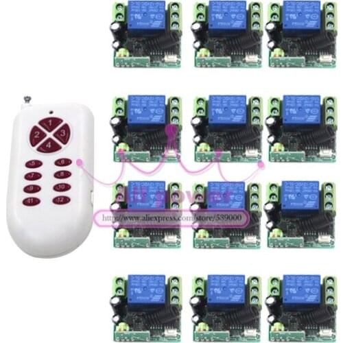 Brand new DC12V White Controller Wireless Control wall light remote switch with 12 receivers central control