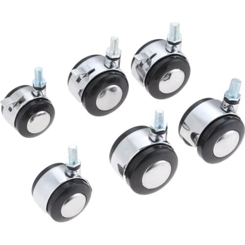 Sliding Wheel Swivel Casters Furniture Plate Roller Trolley Sofa Chair Foot Hold Brake 8mm/10mm wear-resistant Smooth Hardware