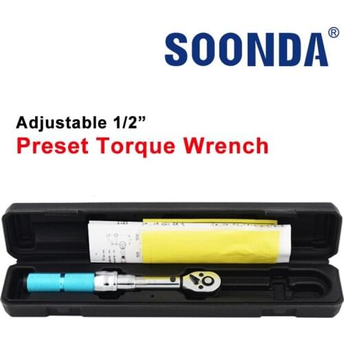 1/2" Adjustable 5-450 N.m Preset Torque Wrench High Accuracy Rotatable Ratchet Hand Tool For Bicycle Car Torque Measurement Tool