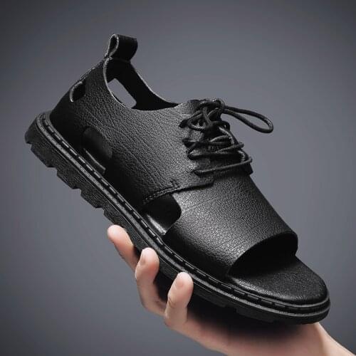 New Summer Men Sandals Leisure Beach Men Shoes High Quality Leather Sandals Fashion Mens Sandals