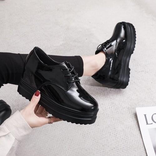 All-match single shoes, small leather shoes, increase in leather shoes, British new college style, autumn thick bottom X704