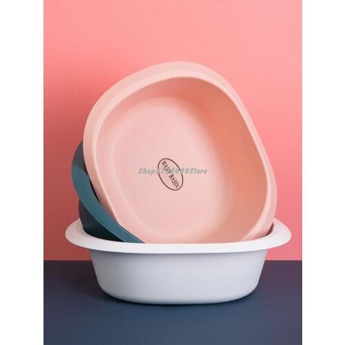 Home Square Plastic Washbasin Thickened Large Home Laundry Basin Student Dormitory Washbasin Foot Basin