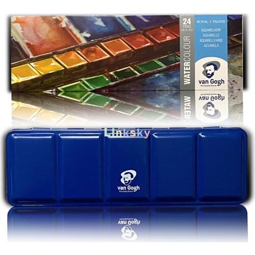 VAN GOGH 12+3 / 24 colors Solid Watercolor Paint Set, intense colors,Professional Water Color For Painting Aquarell Art Supplies