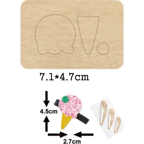 Ice Cream Hair Clip Handwork Hairpin 2020 Cutting Mold Wood Dies Blade Rule Cutter For DIY Headdress Leather Cloth Paper Crafts