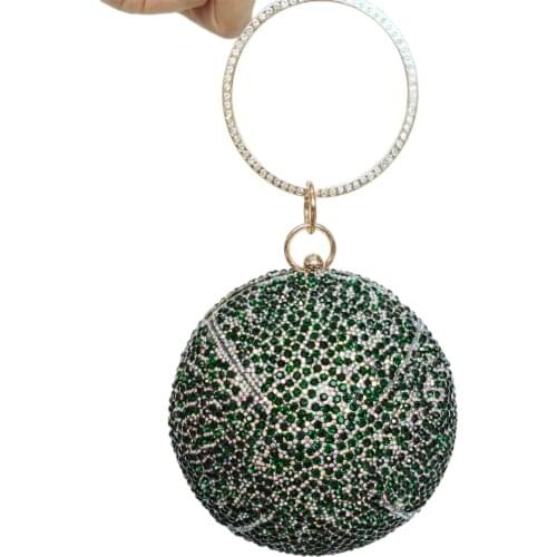 Bag For Women New Round Ball Diamonds Clutch Purses for Women Evening Rhinestone Handbags Ladies Cocktail Party Dinner Bag