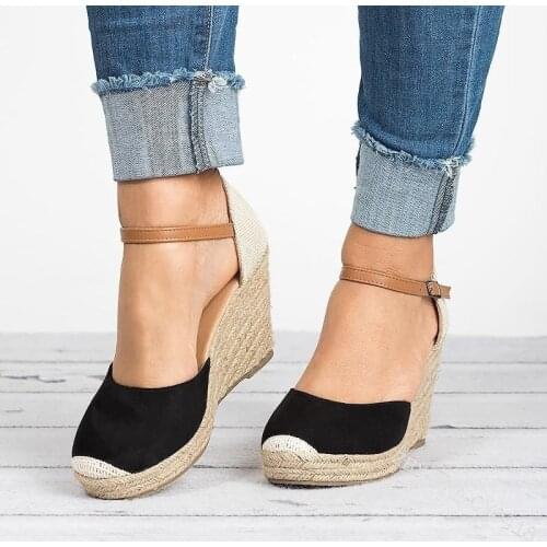 New High Heels shoes For Women Autumn Wedges Sandals Platform Woman Buckle Strap Shoes Fashion Party Wedding Gladiator Shoes
