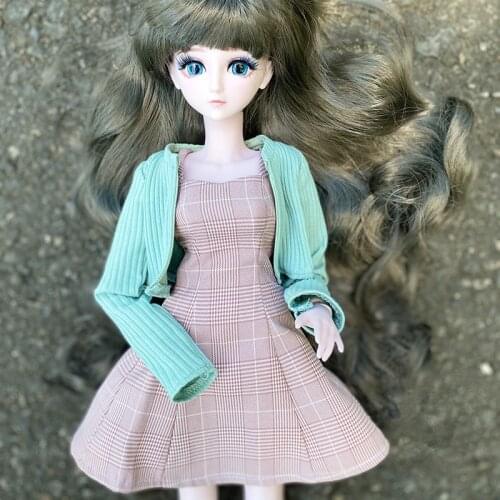 1/3 Bjd Clothes 60cm SD Doll Clothes 22" Doll Clothes Doll Accessories Knitted Sweater Suspender Skirt Suit Toys for Girls