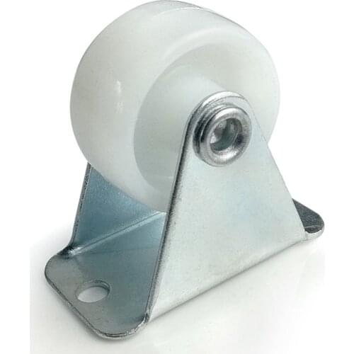 1PC 1 Inch Furniture Caster Trolley Flat Top Plate Silent PP Fixed Caster Wheel Chair Swivel Casters Small Machinery Trolleys