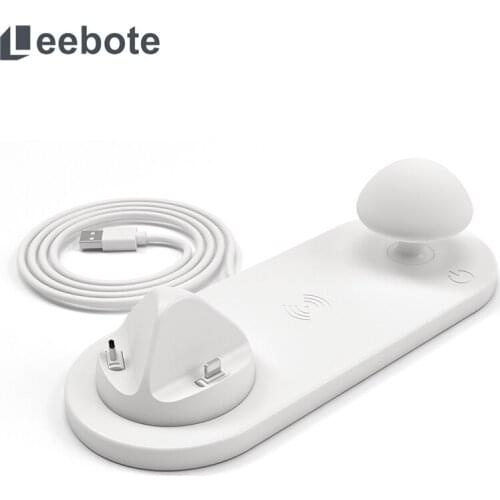 Leebote 10W Qi Wireless Charger USB Charging Dock Station for iPhone X 8 for Samsung Galaxy S9 S8 Note 9 Phone Multiple Charger