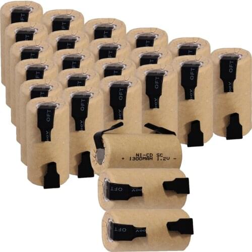 24 pcs SC 1300mah 1.2v battery NICD rechargeable batteries for emergency light toy equipment power 4.25cm*2.2cm for power tools