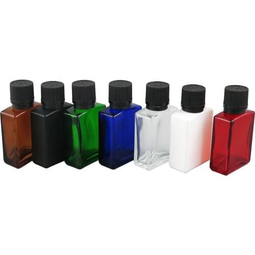 360pcs/lot Wholesale 30ml Essential Oil Glass with Black Plastic Cap Travel Portable Colorful Bottle Container
