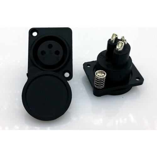 3pin XLR Female socket with rotate protective cap XLR microphone socket 3pin seat Audio socket 5pcs/lot