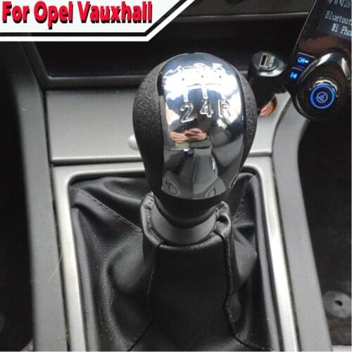 Chrome Gear Shift Knob Lever Stick Pen Gaiter Boot Cover For Opel Vauxhall Vectra C Vectra B Corsa Astra 2002-05 Car 5/6 Speed
